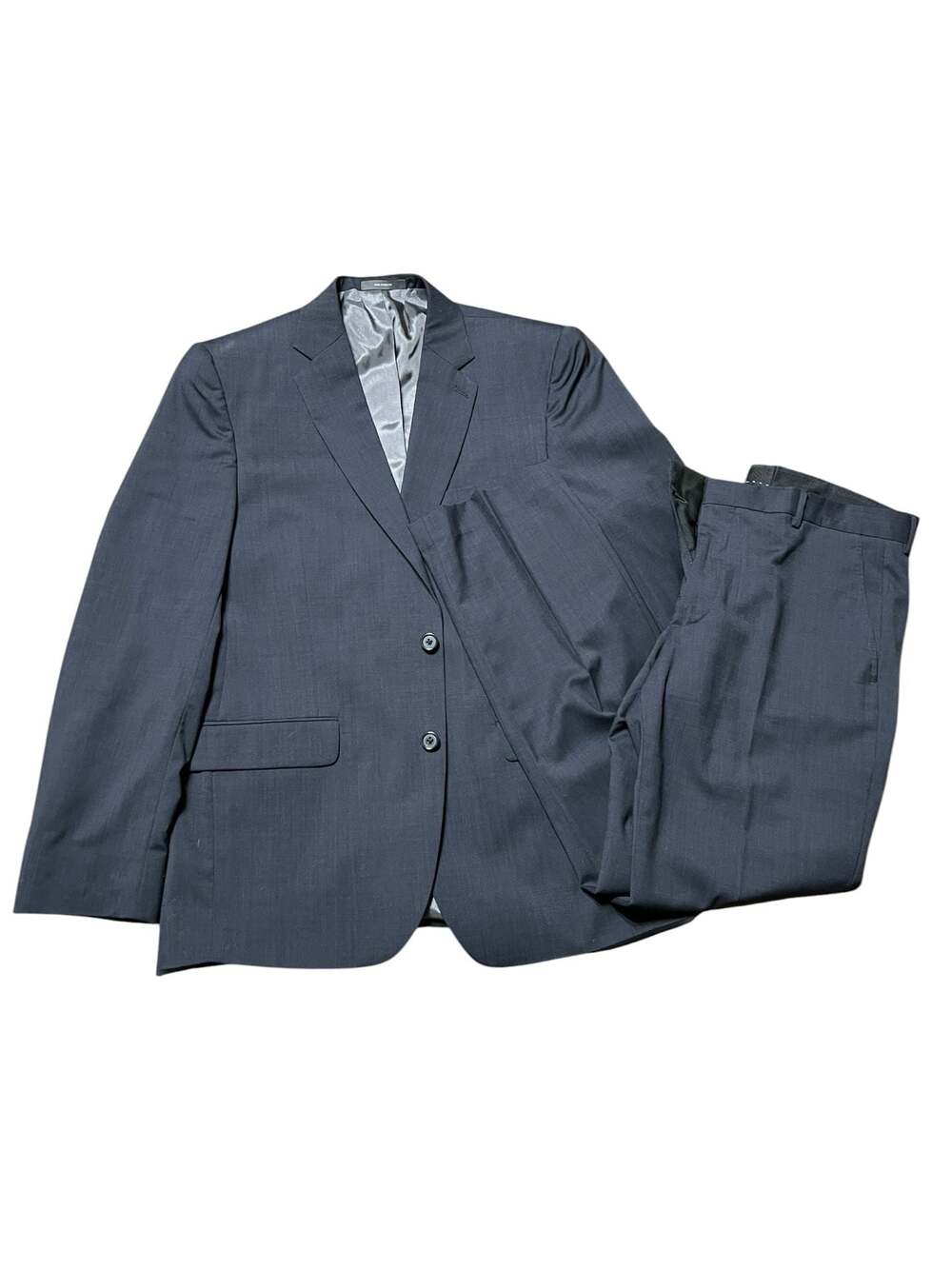 Joe Joseph Abboud Men's Dark Navy Gray Two-Piece Wool Suit